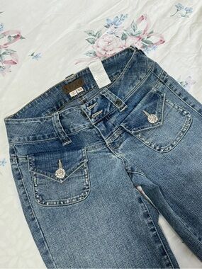 Vintage Y2K XOXO Embellished Rhinestone Denim Jeans Size 0